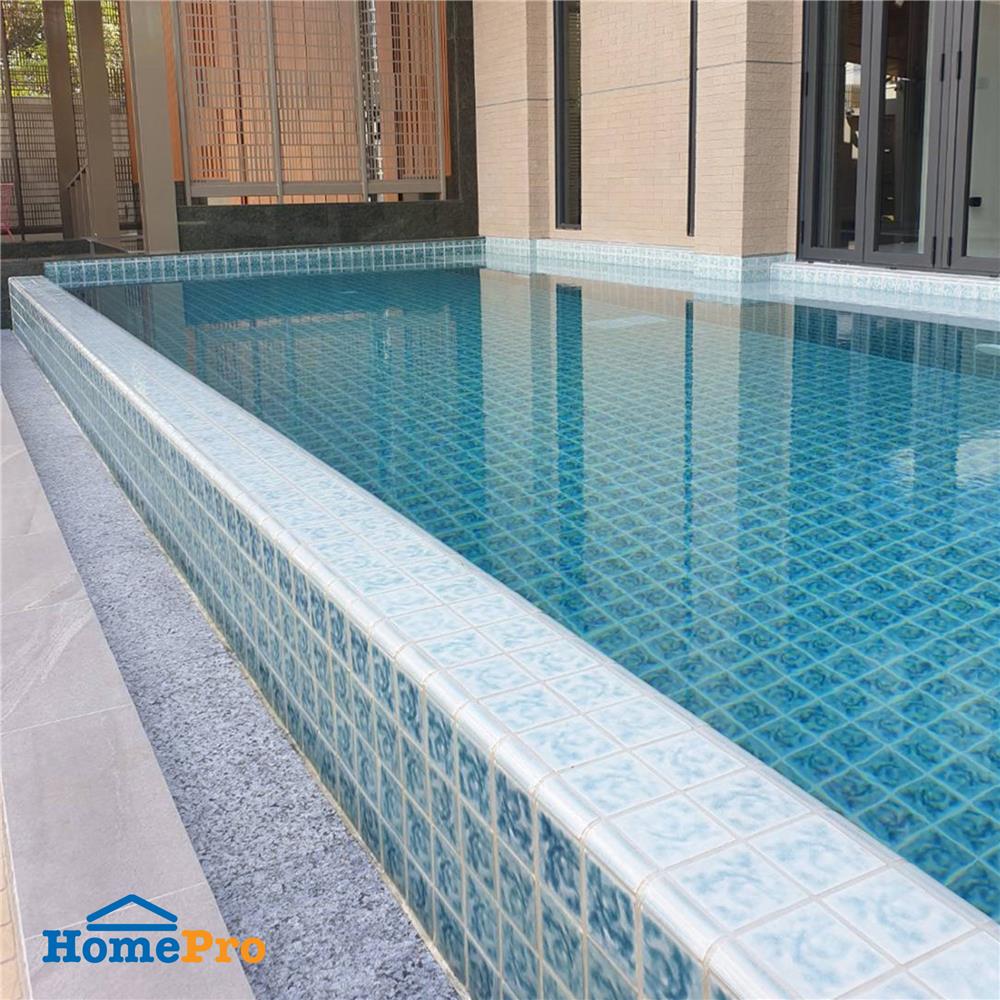 กระเบื้องสระว่ายน้ำมุมใน 1x4 นิ้ว KENZAI 1x4 GV-101 สีมูนไลท์