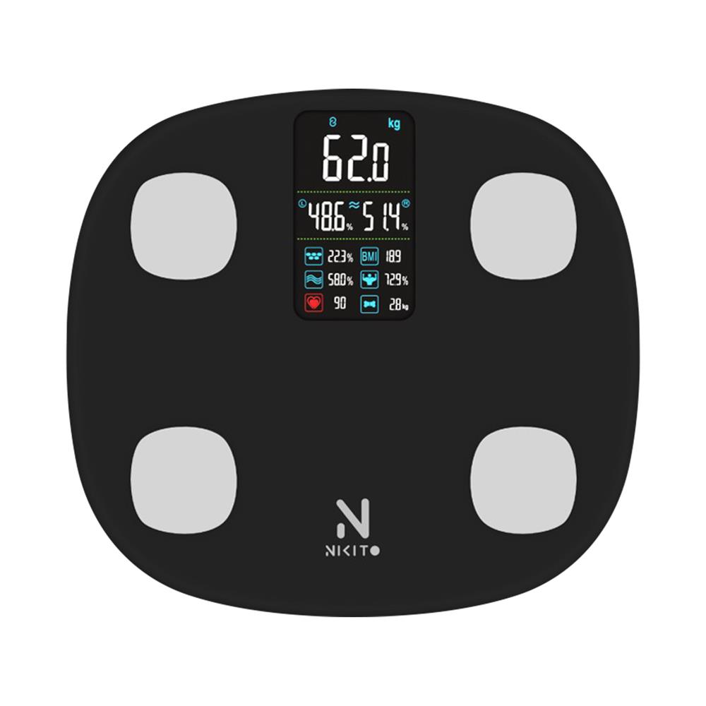 เครื่องชั่งน้ำหนักวัดมวลกาย NIKITO FG1910B สีดำ