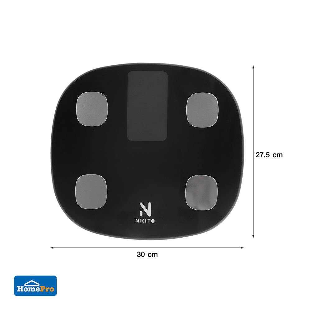 เครื่องชั่งน้ำหนักวัดมวลกาย NIKITO FG1910B สีดำ