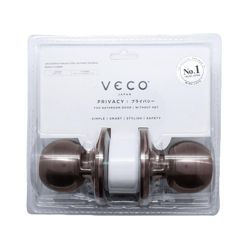 ลูกบิดห้องน้ำ หัวกลม VECO 2871-ML-BK สีทองแดงรมดำ