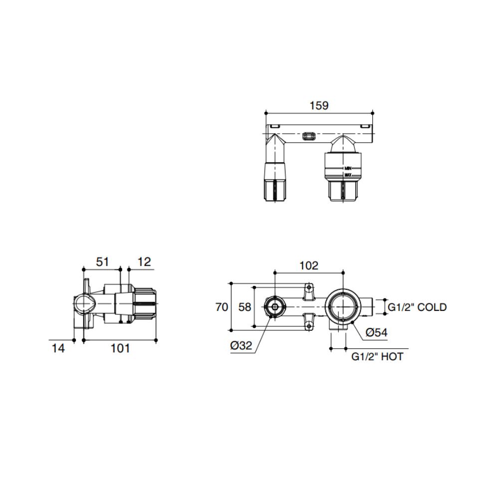 เฉพาะวาล์วก๊อกผสมอ่างล้างหน้า KOHLER K-28028T-NA