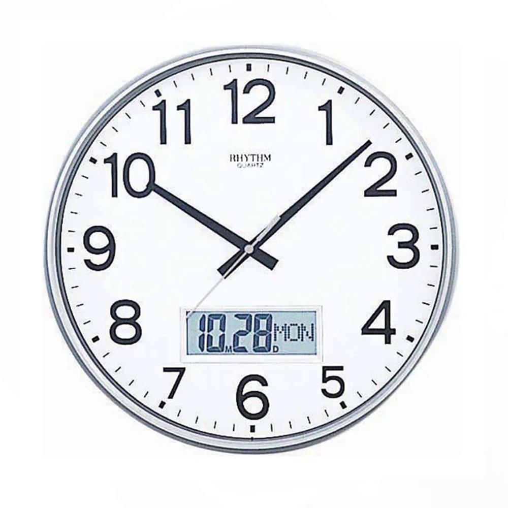 นาฬิกาแขวน LED RHYTHM CFG706NR19 12.5 นิ้ว สีเงิน