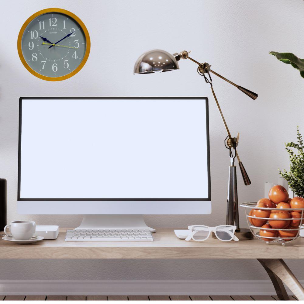 นาฬิกาแขวน RHYTHM CMG139NR07 13 นิ้ว สีน้ำตาล