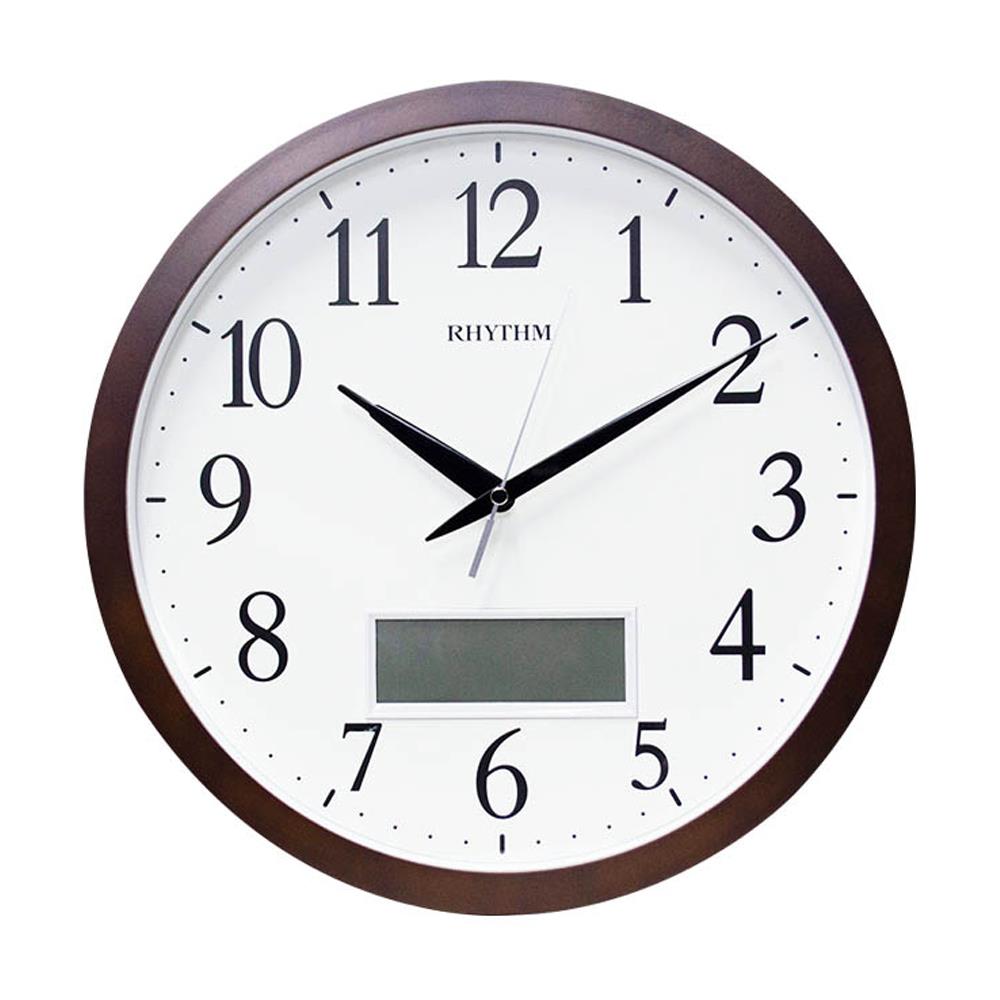 นาฬิกาแขวน LED RHYTHM CFG903NR06 13 นิ้ว สีน้ำตาล