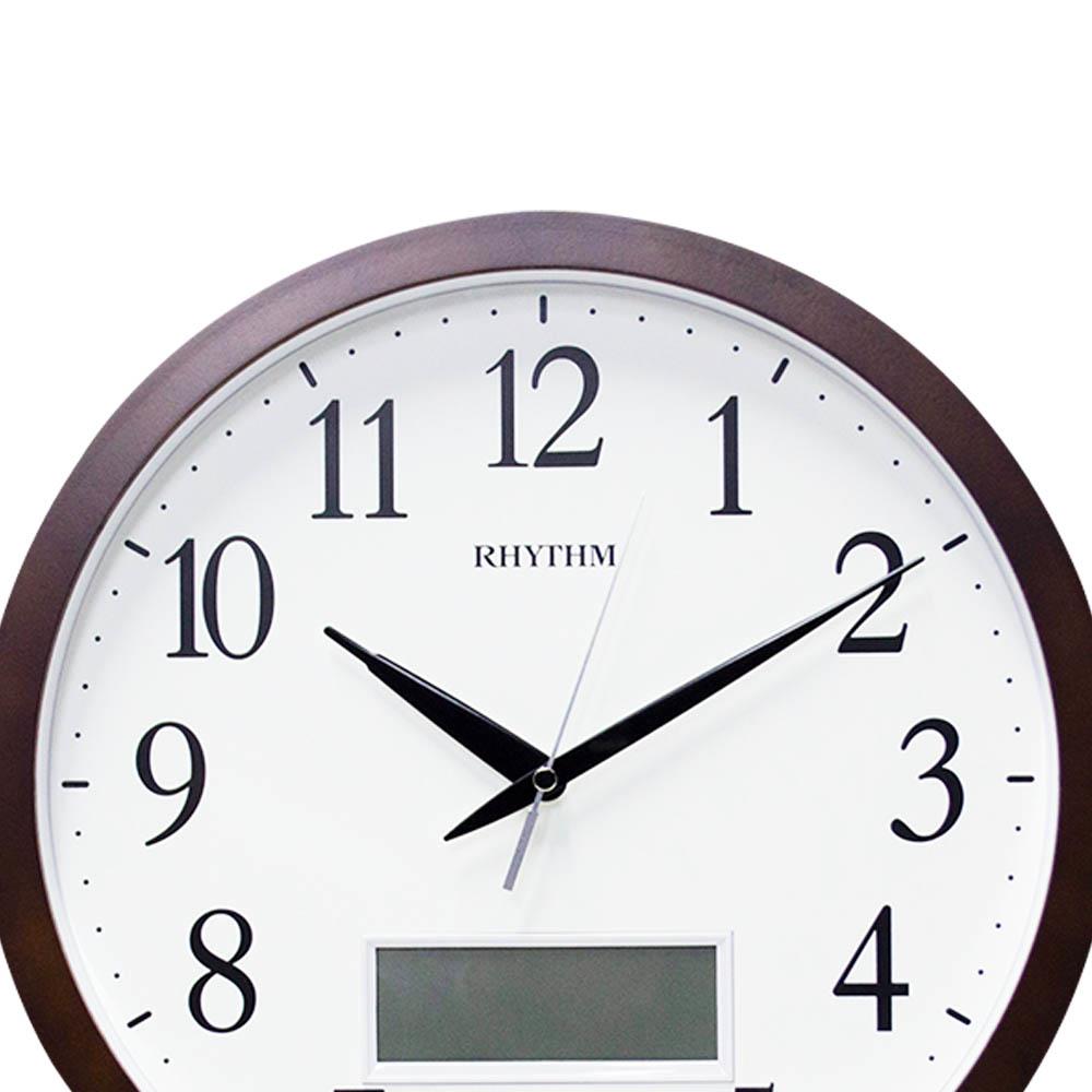นาฬิกาแขวน LED RHYTHM CFG903NR06 13 นิ้ว สีน้ำตาล