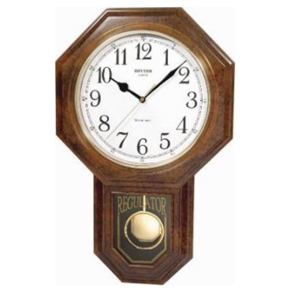 นาฬิกาแขวน RHYTHM CMJ443NR06 18.5X11.5 นิ้ว สีน้ำตาล