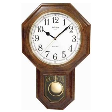 นาฬิกาแขวน RHYTHM CMJ443NR06 18.5X11.5 นิ้ว สีน้ำตาล_0