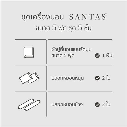 ชุดผ้าปูที่นอน 5 ฟุต 5 ชิ้น SANTAS BUBBLY CR_6