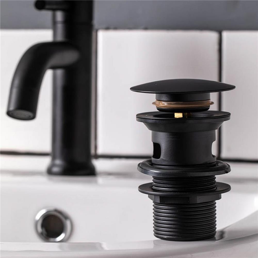 สะดืออ่างล้างหน้าแบบกด RASLAND RA POP-BLK สีดำ