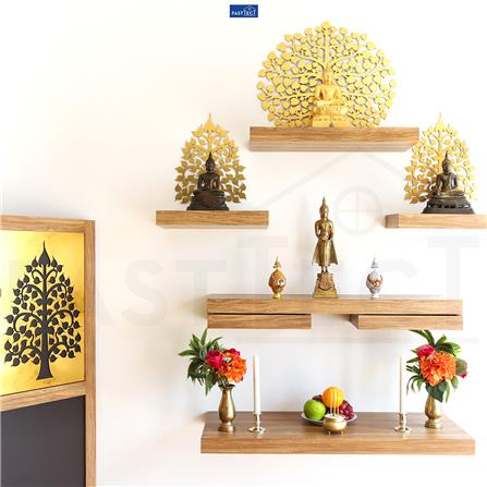 หิ้งพระติดผนัง 2 ลิ้นชัก FASTTECT SD2-2409-P สีเมเปิ้ล_3