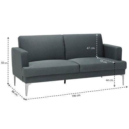 โซฟาเบด 3 ที่นั่ง SB FURNITURE MONORI สีเทา_4