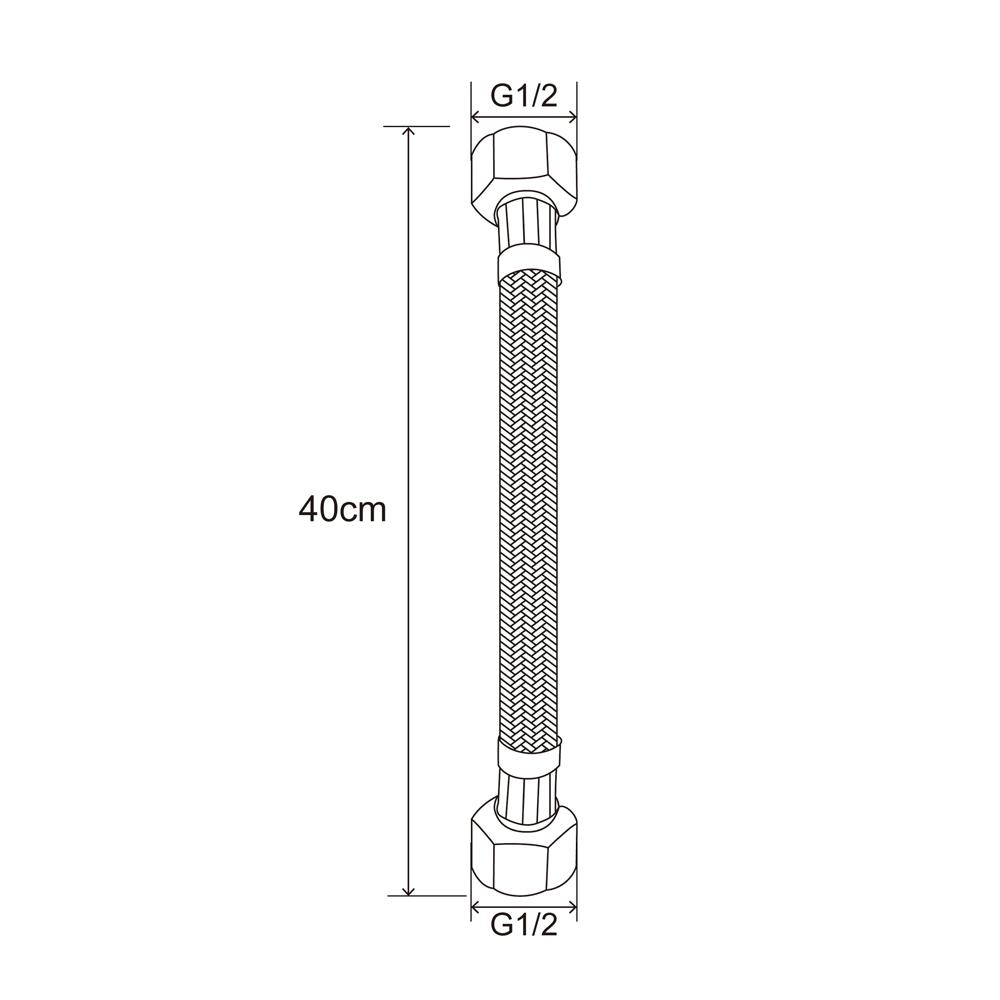 สายน้ำดีสเตนเลสน้ำอุ่น-น้ำเย็น 16 นิ้ว RASLAND RA BLK-400