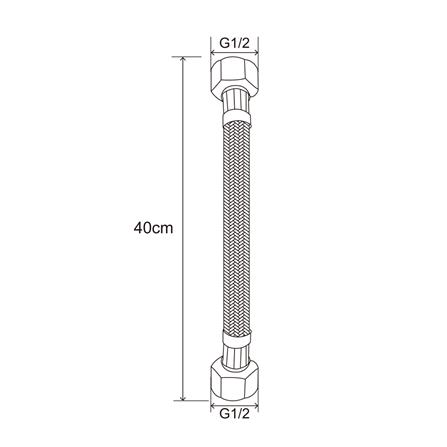 สายน้ำดีสเตนเลสน้ำอุ่น-น้ำเย็น 16 นิ้ว RASLAND RA BLK-400_1