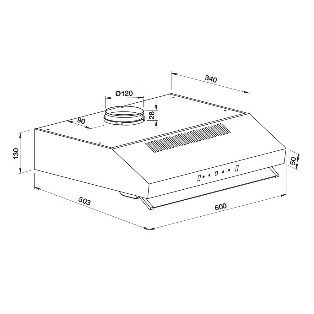 เครื่องดูดควันมาตรฐาน HAFELE ANIL60 60 ซม.