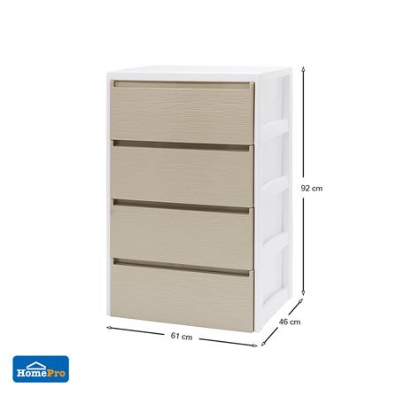 ตู้ลิ้นชัก 4 ชั้น STACKO SARU 61X46X92 ซม. สีขาว_8