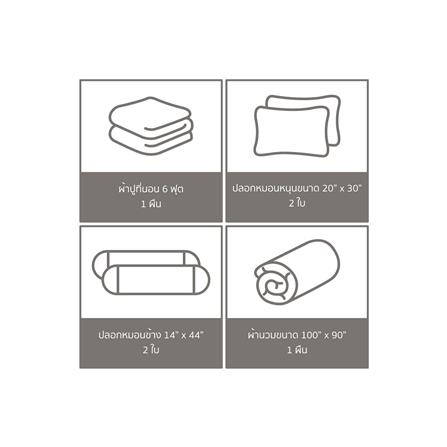 ชุดผ้าปูที่นอน 6 ฟุต 6 ชิ้น PREMIER SATIN ROYAL TOUCH PRINT PC127_5