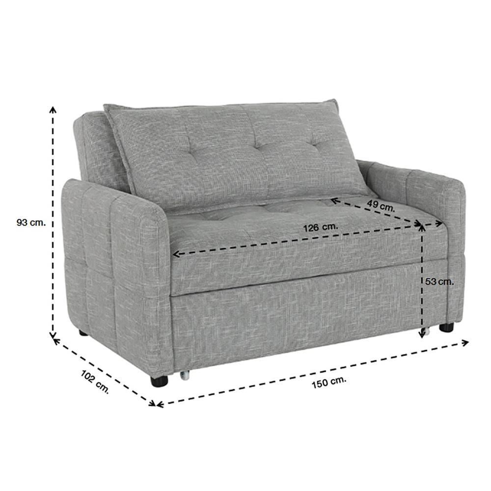 โซฟาเบด 2 ที่นั่ง SB FURNITURE UNNA 2 สีเทาอ่อน