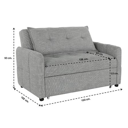 โซฟาเบด 2 ที่นั่ง SB FURNITURE UNNA 2 สีเทาอ่อน_5