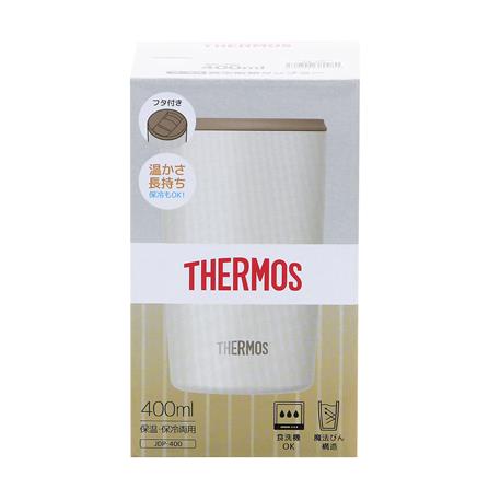 ถ้วยน้ำสุญญากาศพร้อมฝา THERMOS JDP-400 0.4 ลิตร สีขาว_4