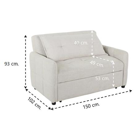 โซฟาเบด 2 ที่นั่ง SB FURNITURE UNNA 2 สีขาว_5