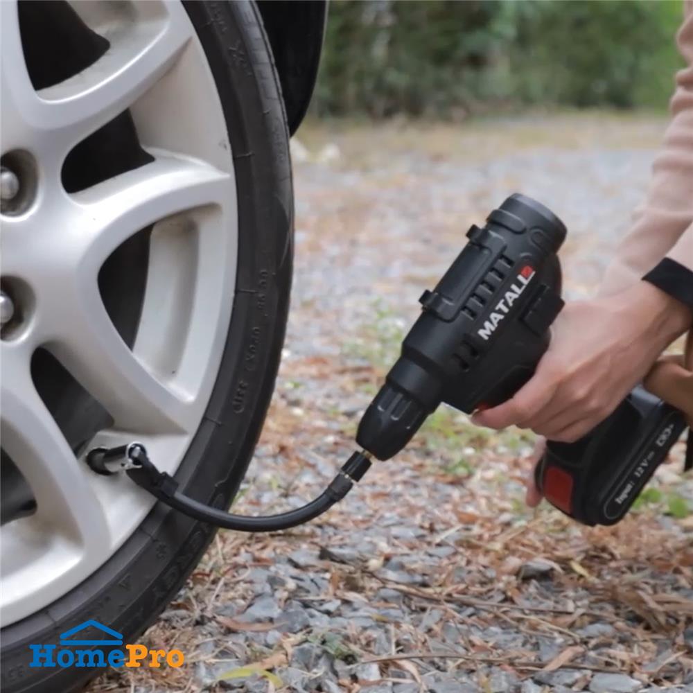 เครื่องสูบลมไฟฟ้าไร้สาย (แบตในตัว) MATALL 12 โวลต์ 120 วัตต์