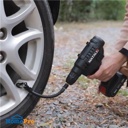 เครื่องสูบลมไฟฟ้าไร้สาย (แบตในตัว) MATALL 12 โวลต์ 120 วัตต์_8