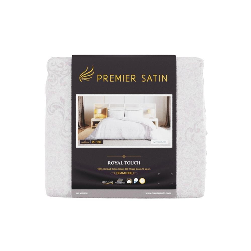 ผ้าปูที่นอน 6 ฟุต 3 ชิ้น PREMIER SATIN ROYAL TOUCH PRINT PC130