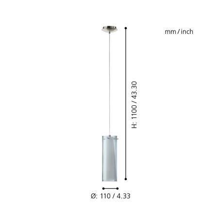 ไฟช่อ EGLO PINTO NERO 90304  สีเทา/โครเมี่ยม 1 หัว_2