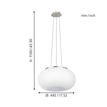 ไฟช่อ EGLO MD OPTICA 86815 แก้ว/โลหะ สีขาว 1 หัว_2