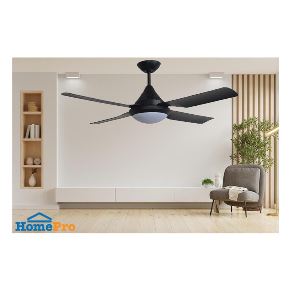 พัดลมโคมไฟ LED WINFAVOUR TC39 WF48 24 วัตต์ DAYLIGHT WARMWHITE COOLWHITE 48 นิ้ว สีดำ