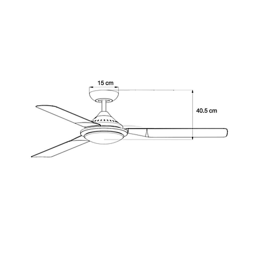 พัดลมโคมไฟ LED WINFAVOUR TC39 WF48 24 วัตต์ DAYLIGHT WARMWHITE COOLWHITE 48 นิ้ว สีดำ