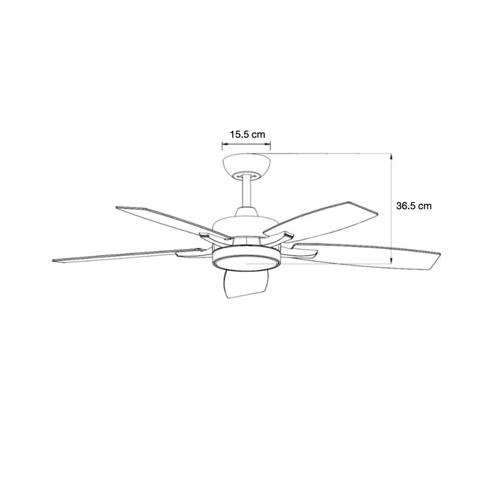พัดลมโคมไฟ LED WINFAVOUR DC58 WFDC52 ORB+G 24 วัตต์ DAYLIGHT WARMWHITE COOLWHITE 52 นิ้ว สีดำ/น้ำตาล