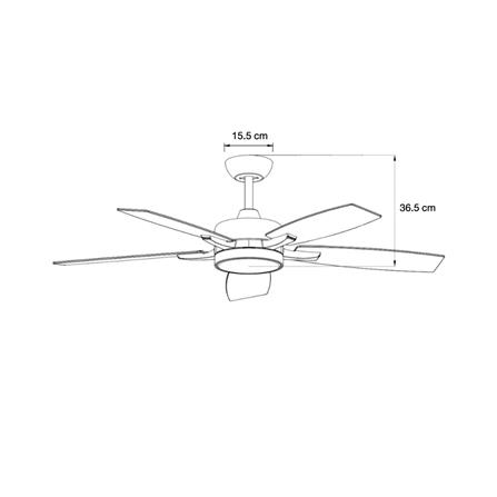 พัดลมโคมไฟ LED WINFAVOUR DC58 WFDC52 ORB+G 24 วัตต์ DAYLIGHT WARMWHITE COOLWHITE 52 นิ้ว สีดำ/น้ำตาล_2
