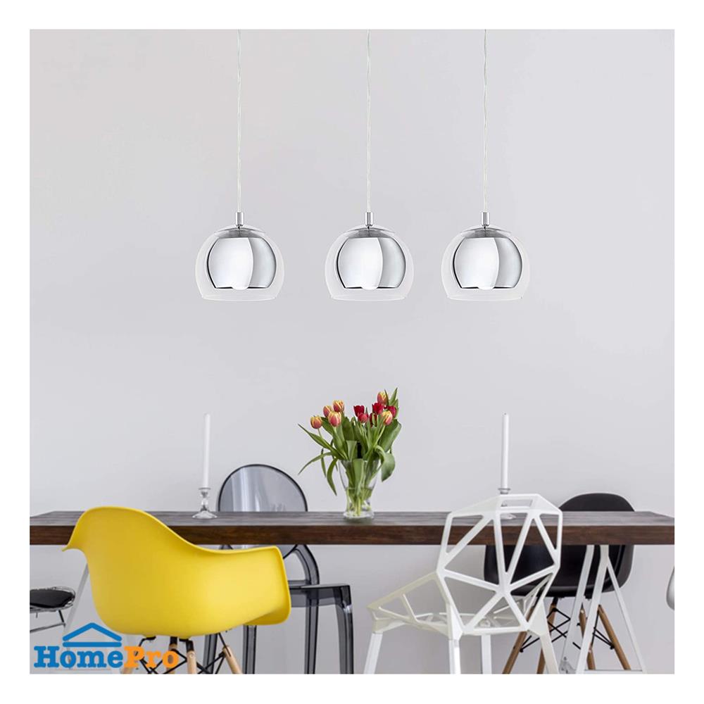 ไฟช่อ EGLO MD ROCAMAR 94593 แก้ว/โลหะ สีใส/เงิน 3 หัว