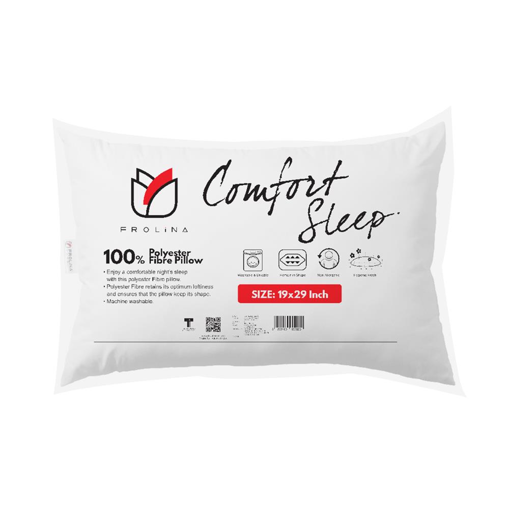 หมอนหนุน ใยสังเคราะห์ FROLINA COMFORTSLEEP 19x29 นิ้ว สีขาว