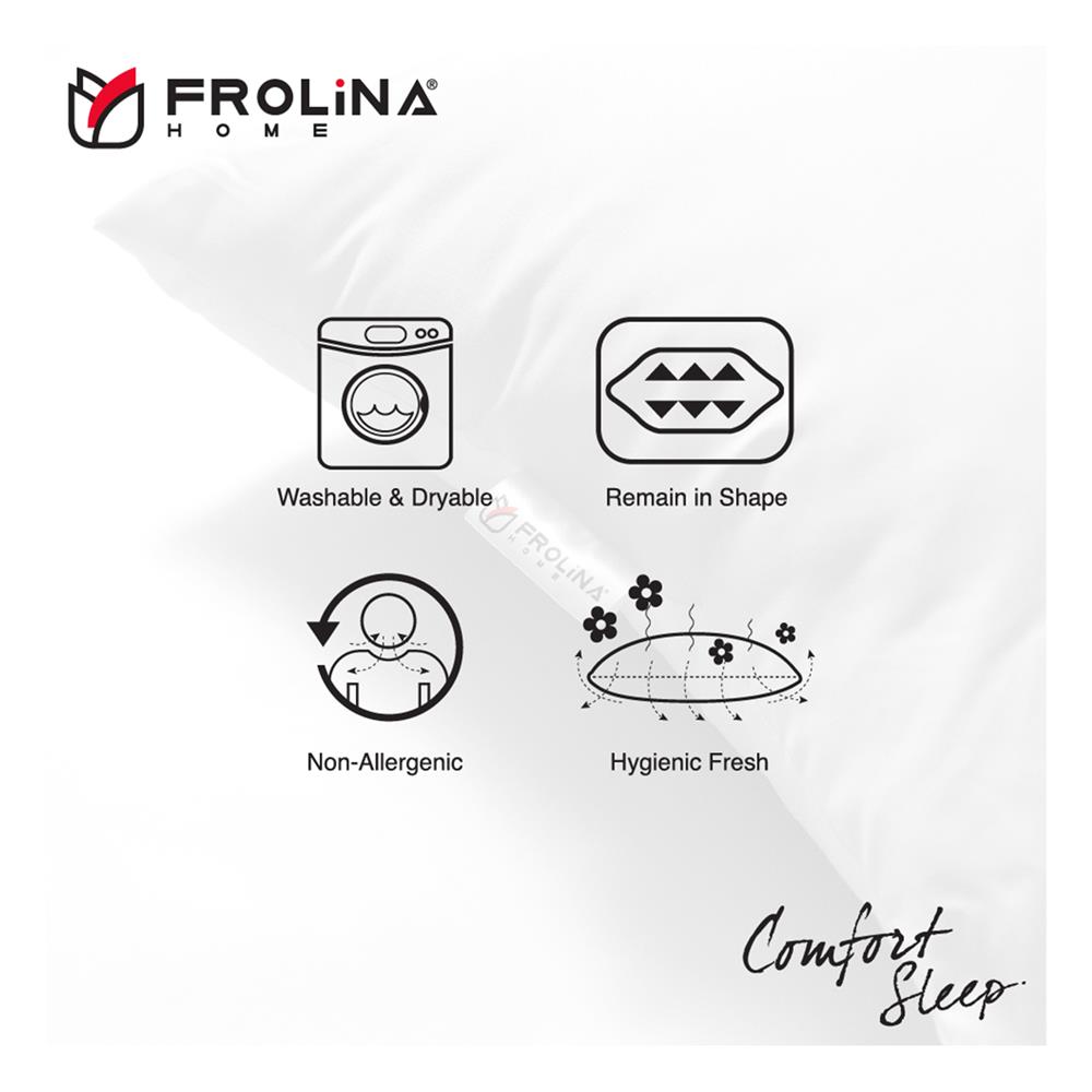 หมอนหนุน ใยสังเคราะห์ FROLINA COMFORTSLEEP 19x29 นิ้ว สีขาว