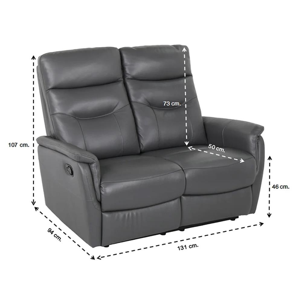 RECLINER 2 ที่นั่ง SB FURNITURE LILIANA สีเทาเข้ม