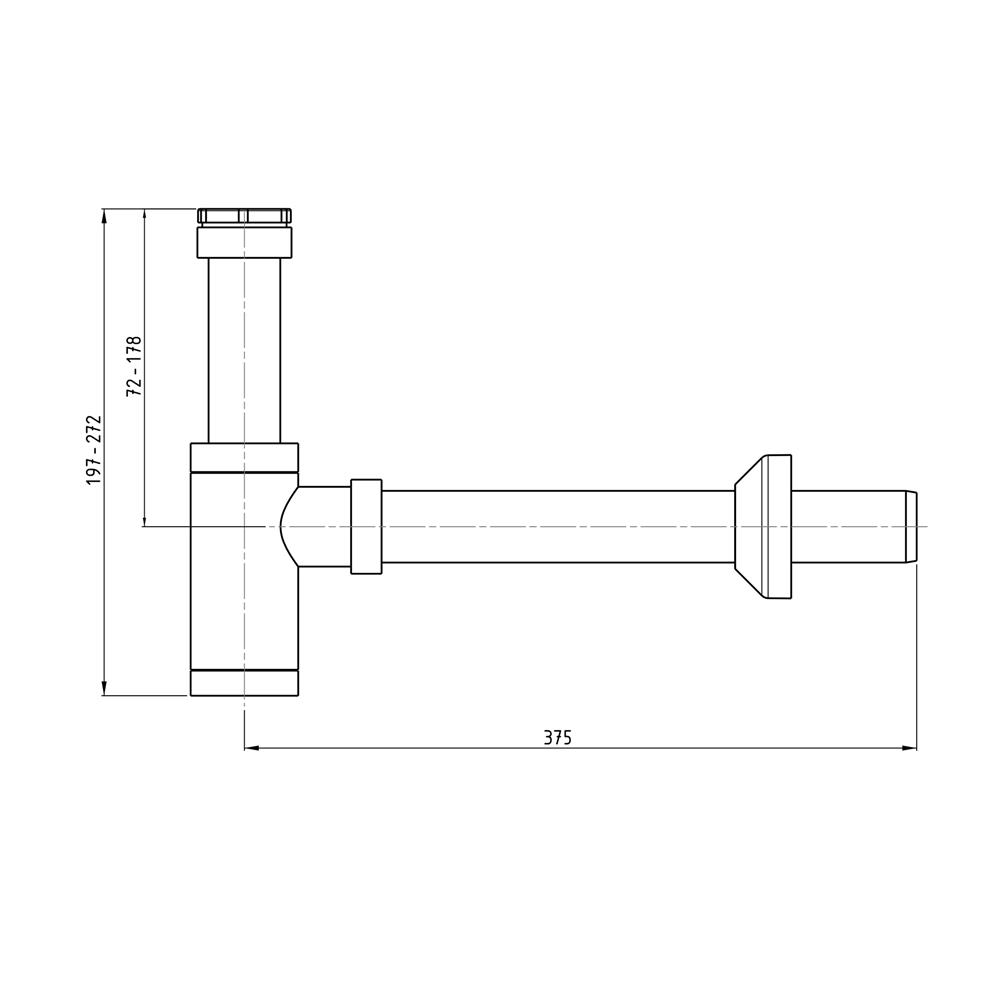ท่อน้ำทิ้งอ่างล้างหน้ากระปุก DONMARK DO-9PW 30 ซม.