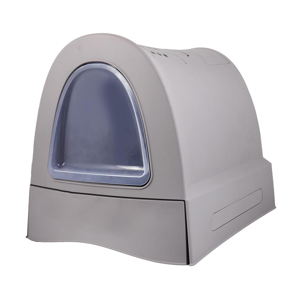 ห้องน้ำแมวแบบโดมมีลิ้นชัก IMAC สีเทา