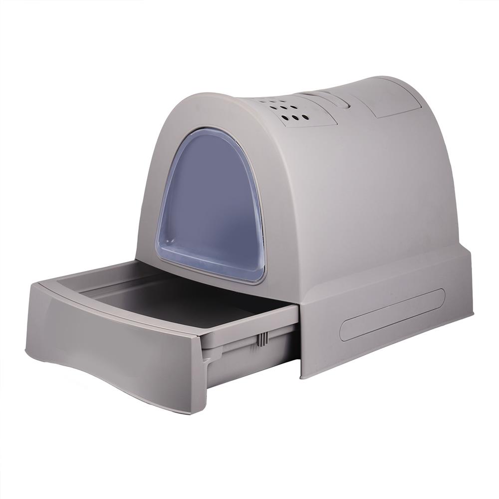 ห้องน้ำแมวแบบโดมมีลิ้นชัก IMAC สีเทา
