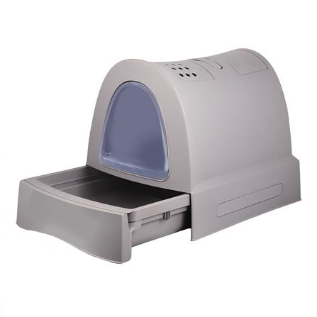 ห้องน้ำแมวแบบโดมมีลิ้นชัก IMAC สีเทา_2