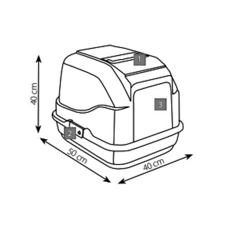 ห้องน้ำแมว IMAC EASY CAT สีเทา_1