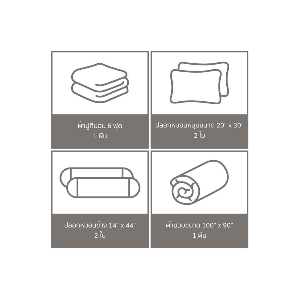 ชุดผ้าปูที่นอน 6 ฟุต 6 ชิ้น PREMIER SATIN ROYAL TOUCH PRINT PC130