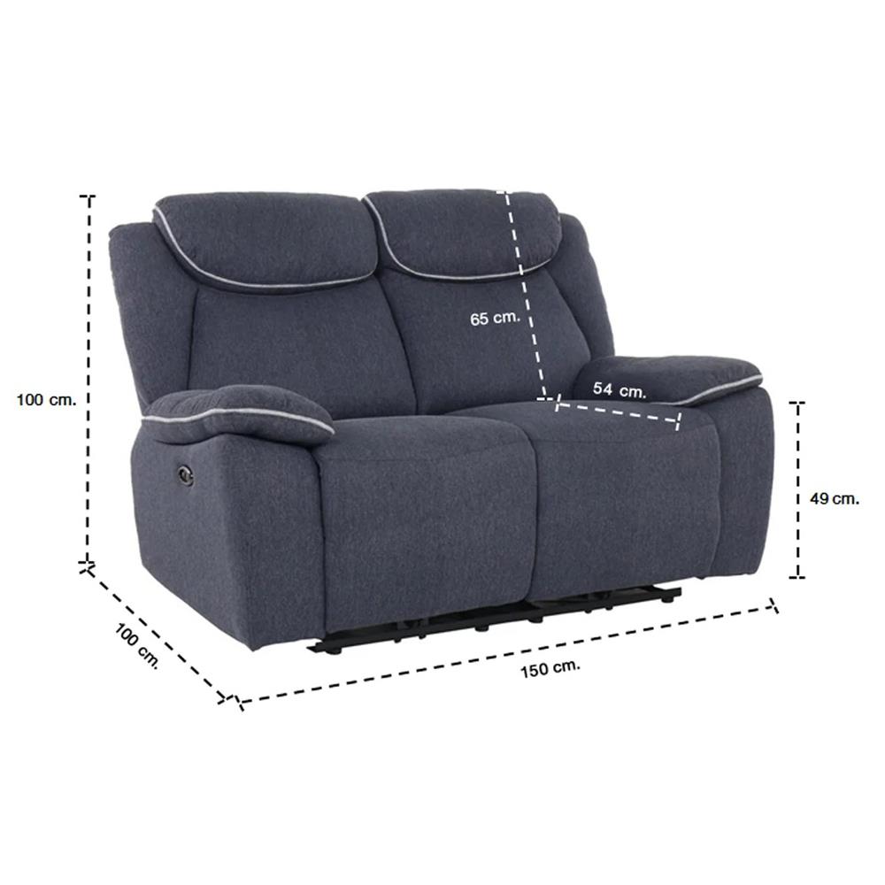 RECLINER 2 ที่นั่ง SB FURNITURE RUMAYSA สีเทาเข้ม