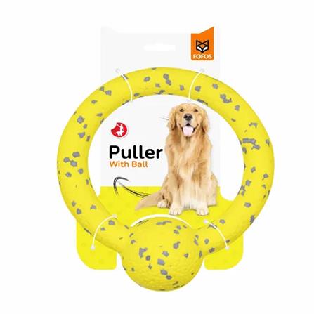 ของเล่นสุนัข FOFOS DURABLE PULLER WITH BALL สีเหลือง_0