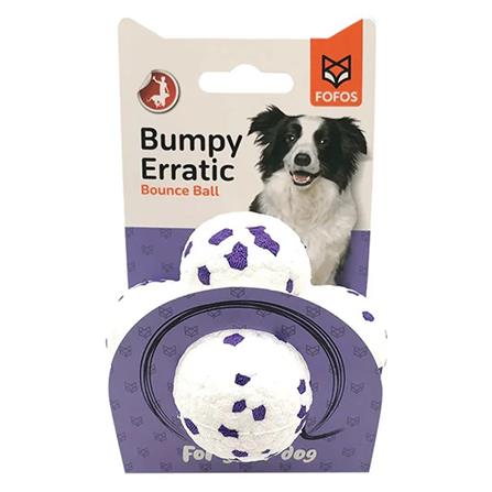 ของเล่นสุนัข FOFOS BUMPY ERRATIC BOUNCE BALL สีขาว/ม่วง_0