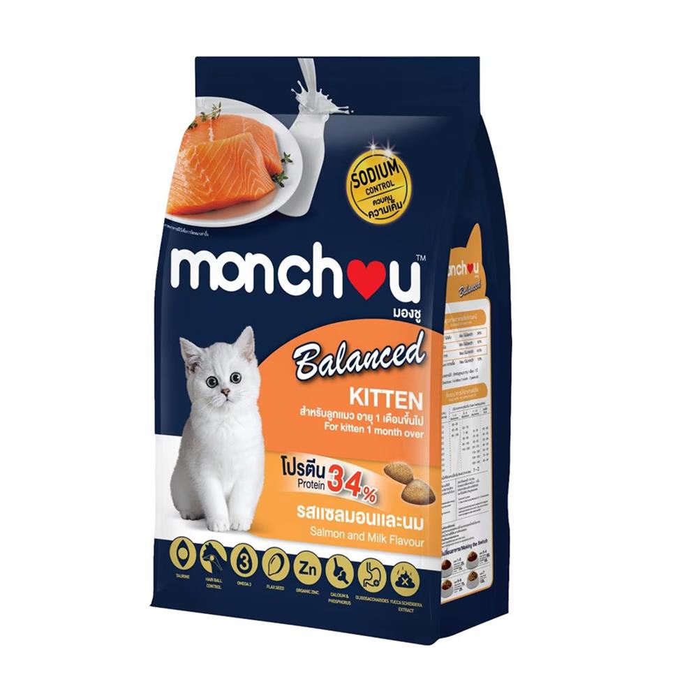 อาหารแมว MONCHOU BALANCE KITTEN SALMON AND MILK 1 กก.