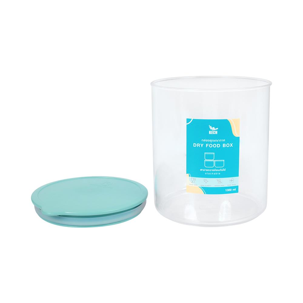 ขวดโหลกลมฝาดึง KECH PASTEL 8132 1.3 ลิตร สีเขียว