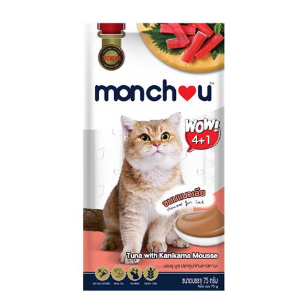 ขนมแมวเลีย MONCHOU TUNA WITH KANIKAMA แพ็ก 5 ชิ้น