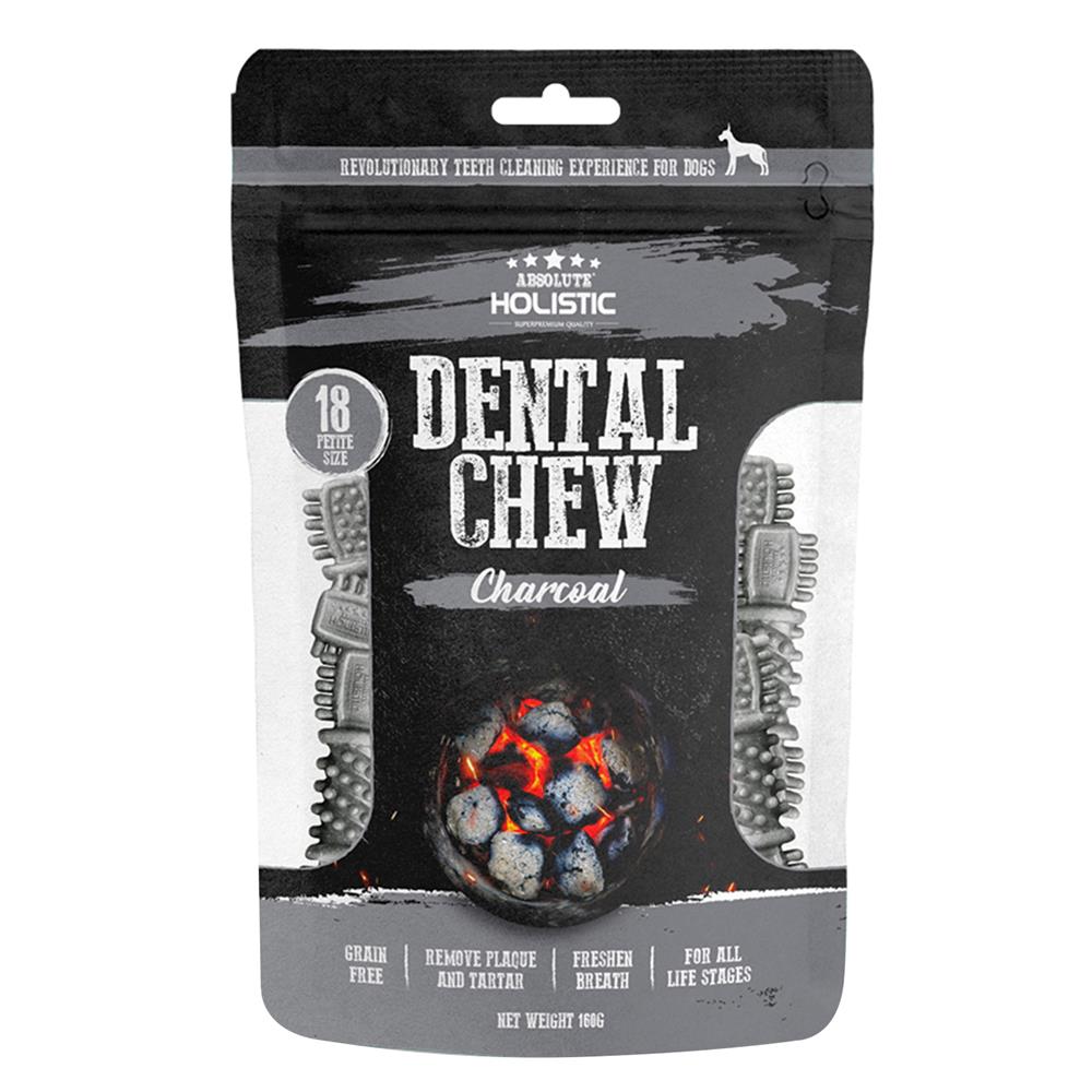 ขนมขัดฟันสุนัข ABSOLUTE HOLISTIC รสชาร์โคล 160 ก. แพ็ก 18 ชิ้น